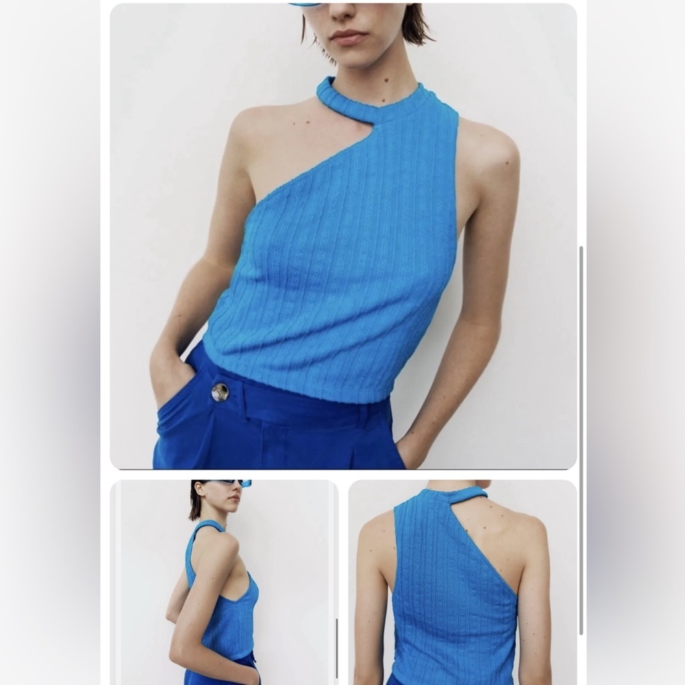 ZARA asymmetrical knit crop top